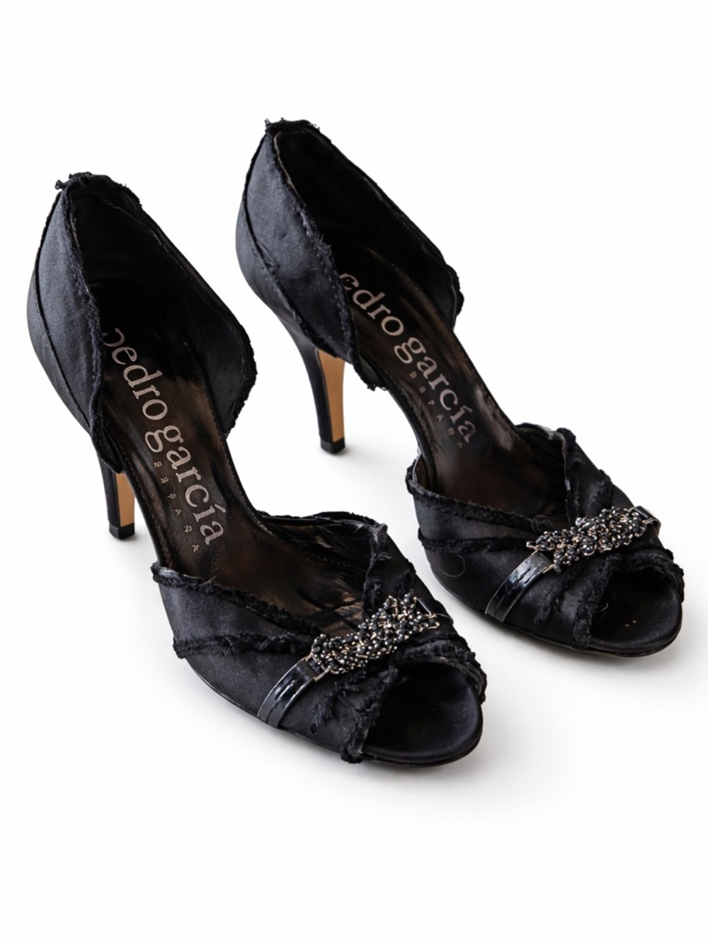Pedro Garcia Black Swarovski Crystals Shoes 38
